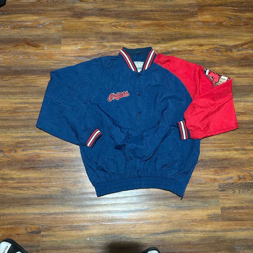 SOLD STARTER Cleveland Indians button snap jacket
